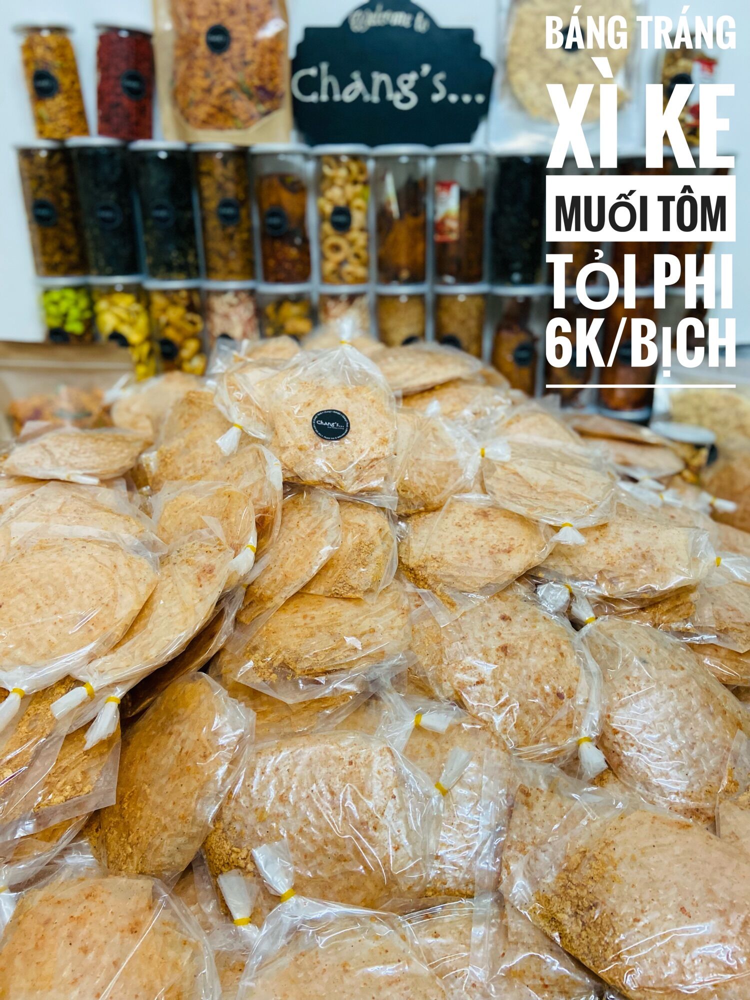Combo 2 bịch bánh tráng xì ke muối tôm tỏi phi - Chang’s Food