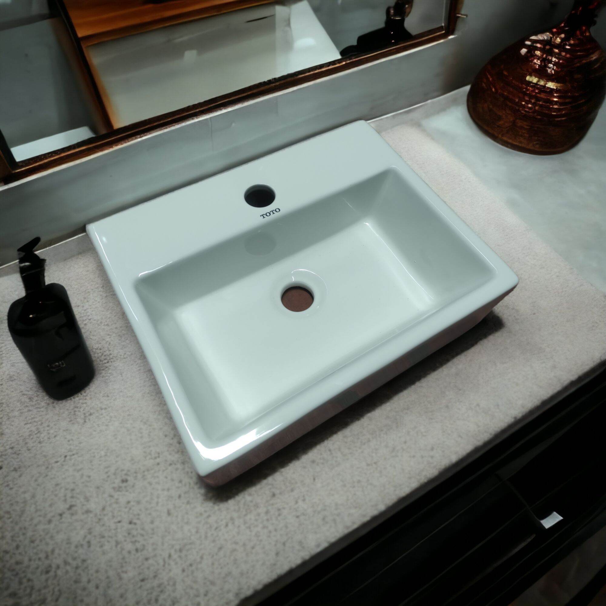 Chậu lavabo treo tường hoặc đặt bàn 40x30cm