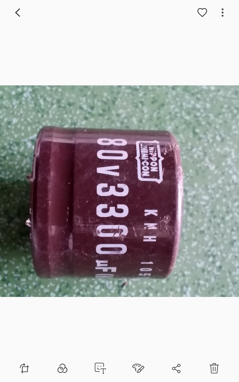1 TỤ LỌC NGUỒN 80V-3300Uf RÃ MÁY