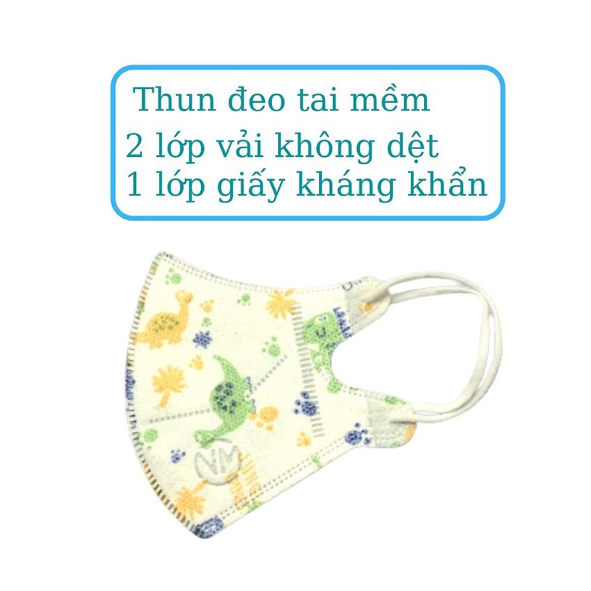 Bán sỉ 200 chiếc khẩu trang 5D Mask trẻ em (sz 1- 10 tuổi) (set 200 cái 5D trẻ em)