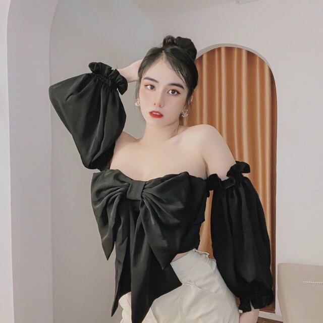 Áo Voan Tay Phồng Rớt Vai, Áo Trễ Vai Tay Phồng, Áo Tiểu Thư Rớt Vai AK87