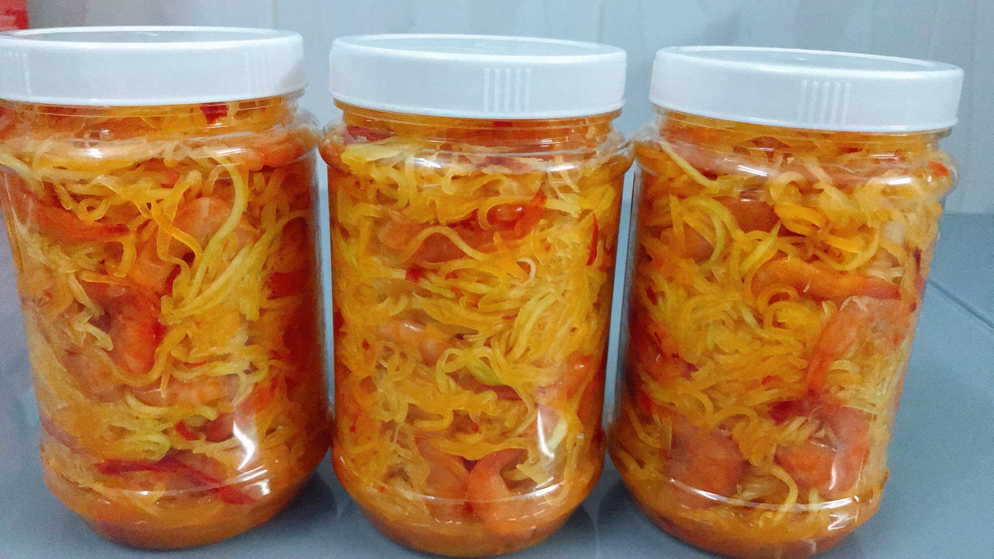 Hủ 1kg mắm tôm đất Cà Mau mix đu đủ nhà làm