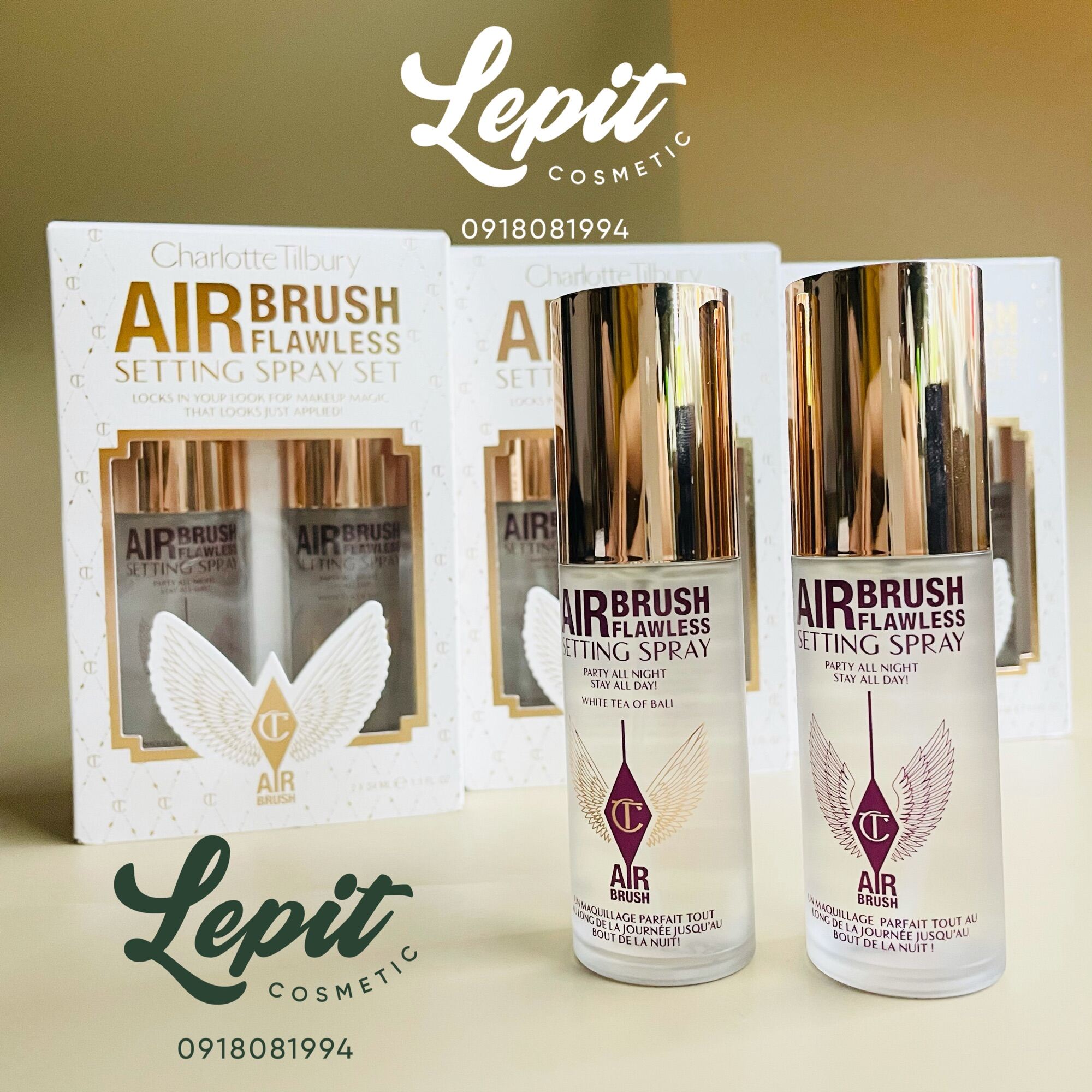 Xịt khoá nền giữ lớp make up Charlotte Tilbury Airbrush Flawless Setting Spray - Lepit Cosmetic