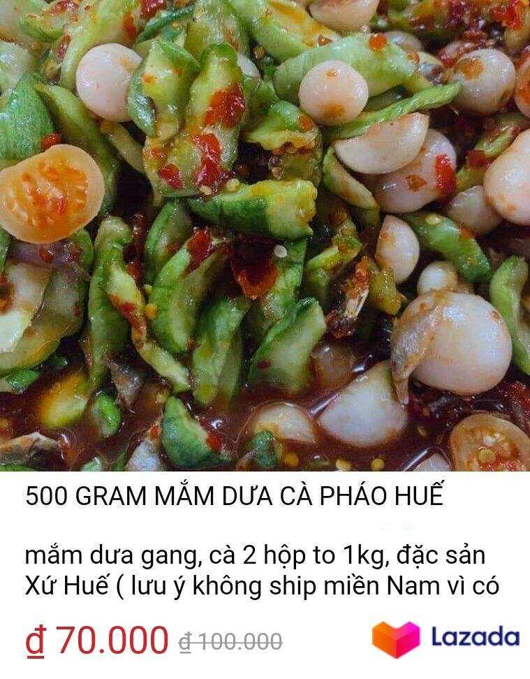 mắm dưa gang, cà 2 hộp to 1kg, đặc sản Xứ Huế
