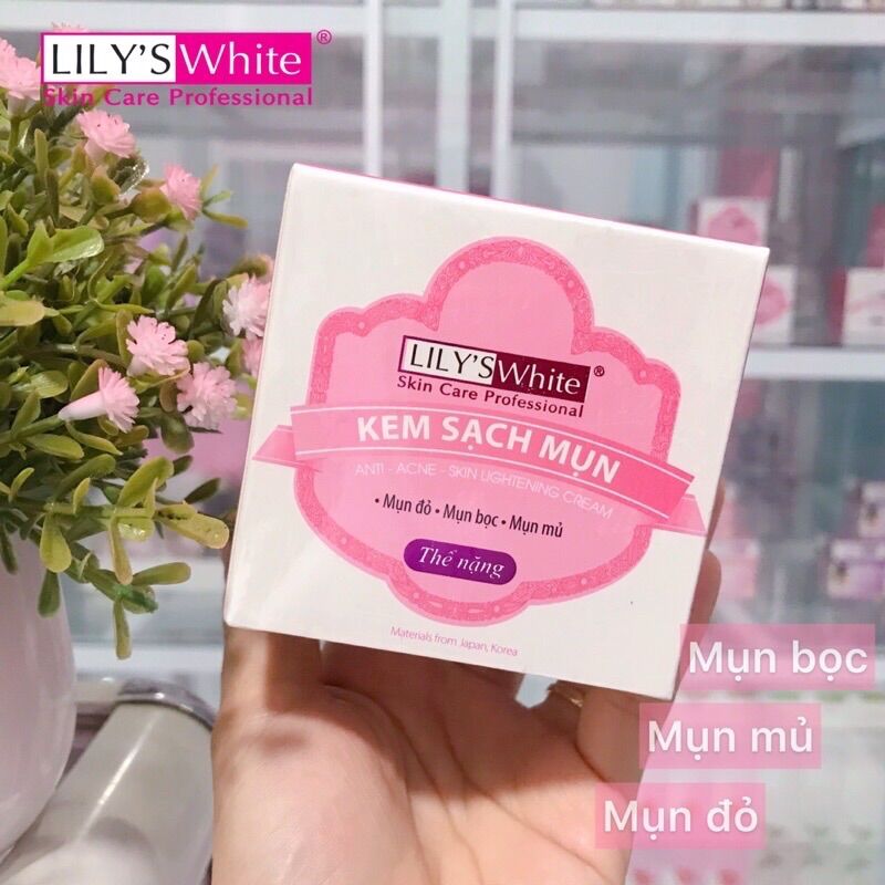 Kem mụn trắng da dưỡng thâm cao cấp thể nặng lilys white chính hãng 16g bonben shop