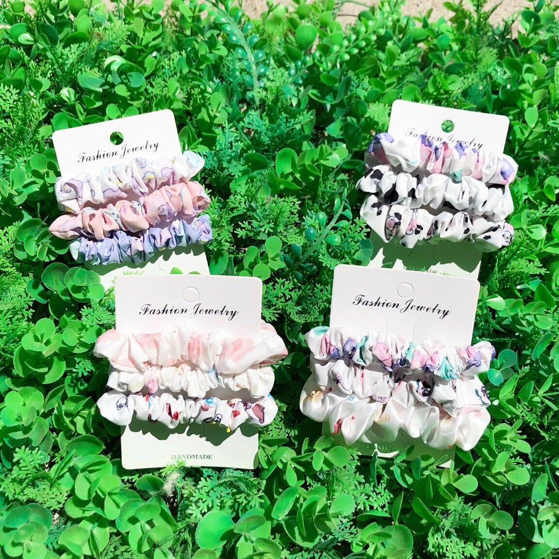3 buộc tóc scrunchies mini