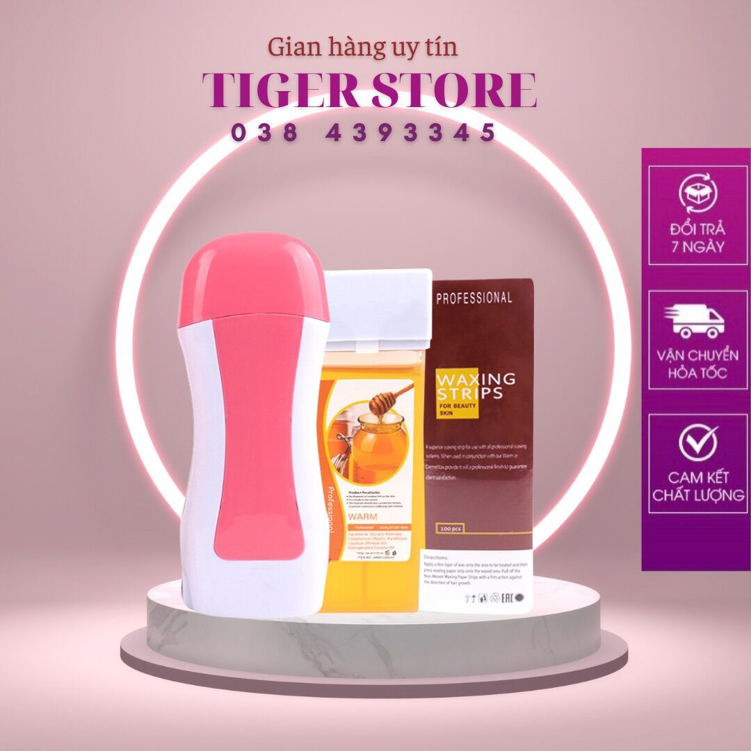 Combo triệt lông cầm tay tiện lợi, sạch sẽ gồm máy wax lông+ sáp thanh và giấy