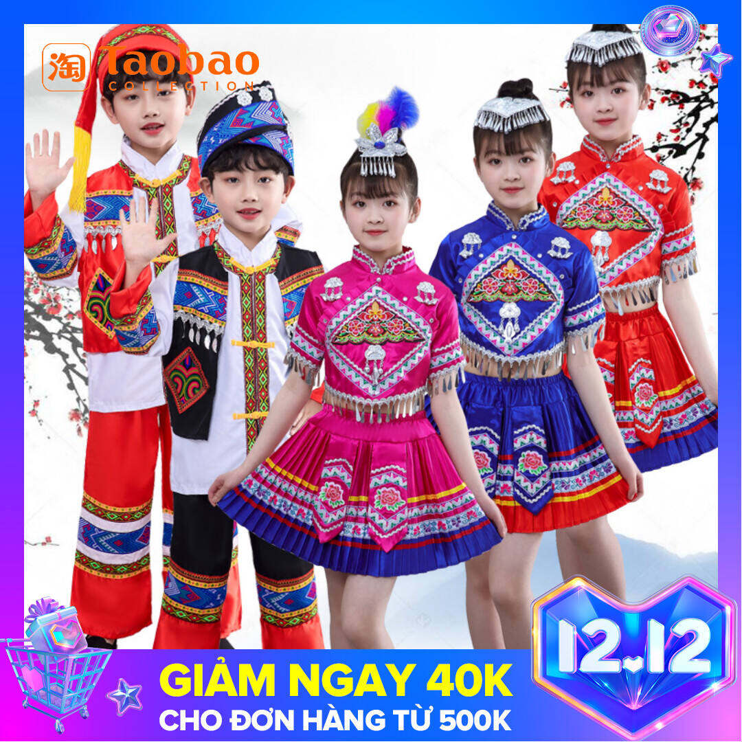 Trang Phục Múa Dân Tộc Miêu Thời Thượng Trẻ Em Nam Nữ Trang Phục Biểu Diễn 3 Tháng 3 Dân Tộc Dao Dân Tộc Thiểu Số Vân Nam Dân Tộc CHOANG