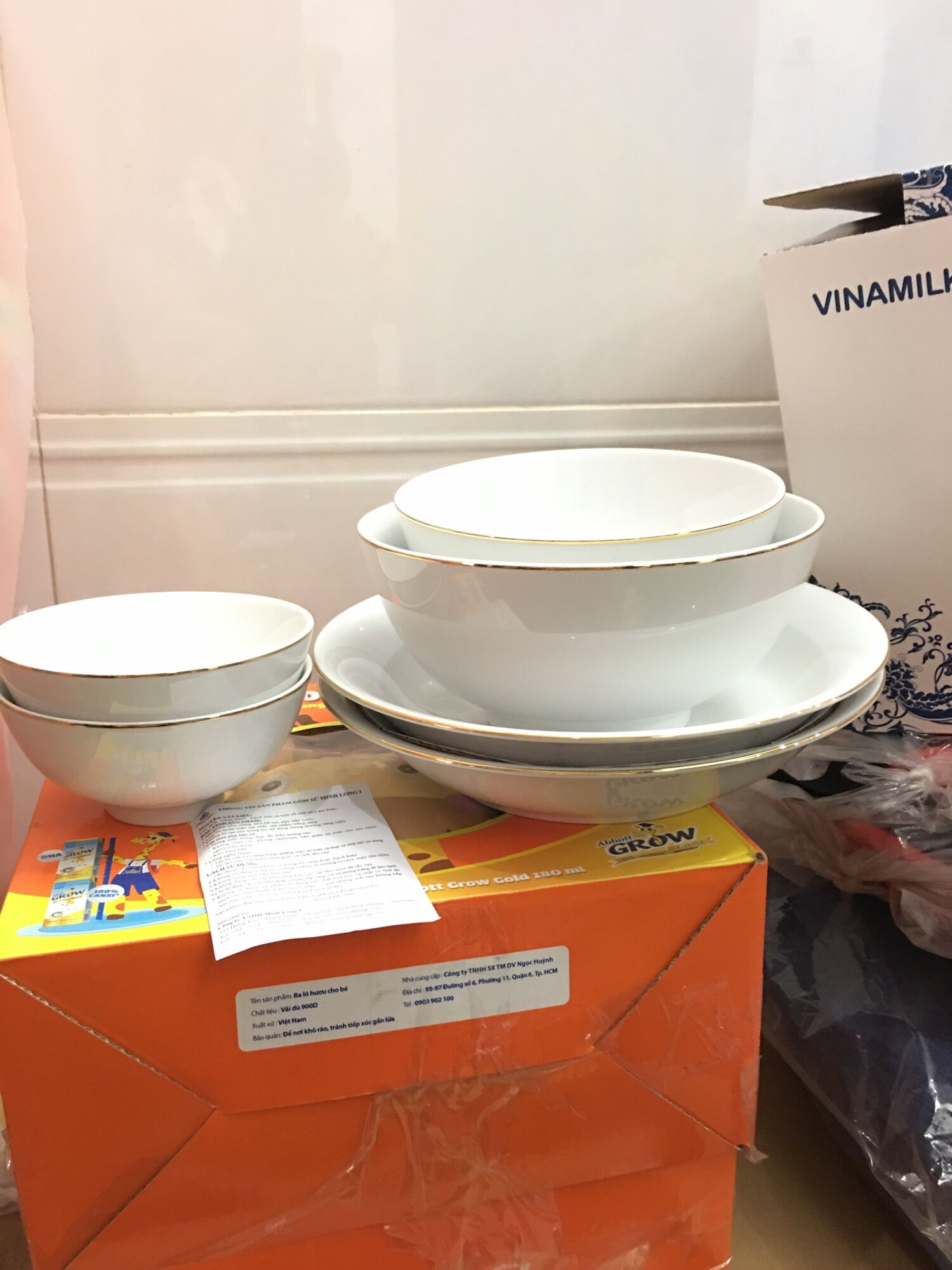 👍🧸 BỘ 6 MÓN TÔ CHÉN DĨA CAO CẤP MINH LONG 👍👍