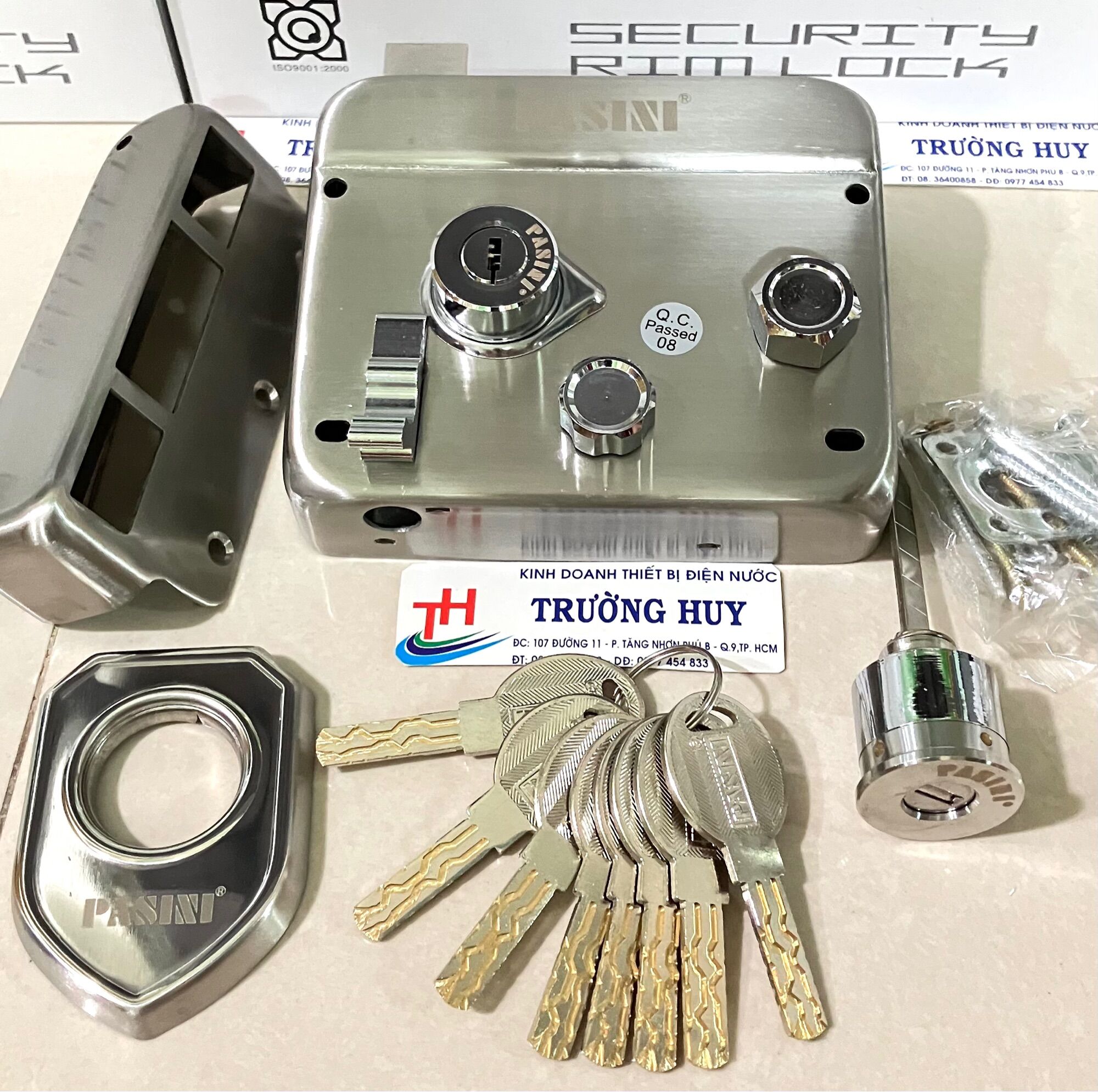 Khoá cổng sus 304 không bị gỉ sét cao cấp pasini v88m - bảo hành 12 tháng