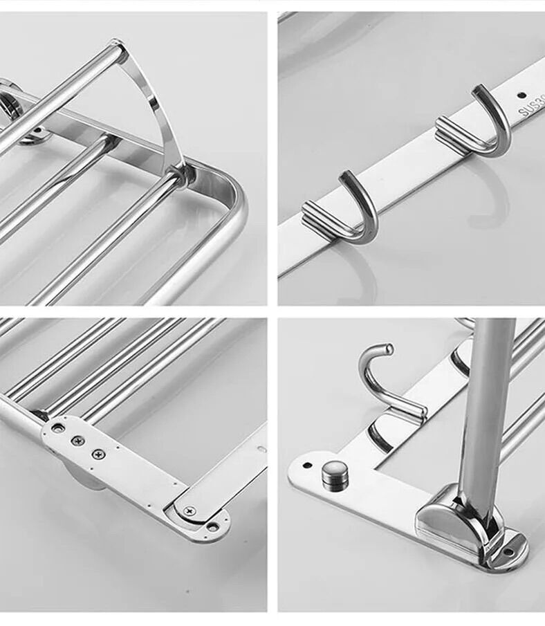 [HCM]Giá treo khăn xếp inox 304( chân đặc)