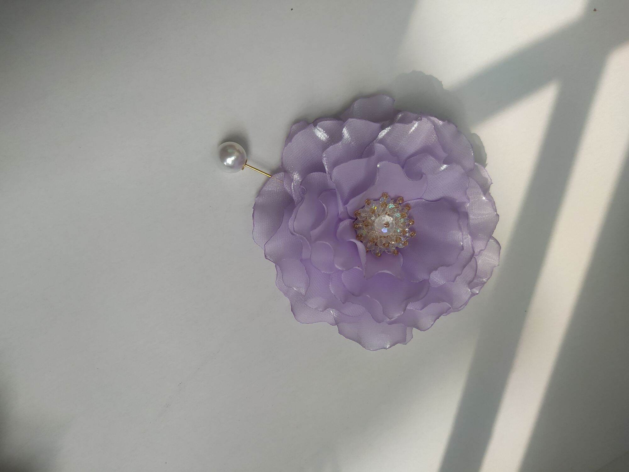 Hoa cài áo handmade Canto màu tím