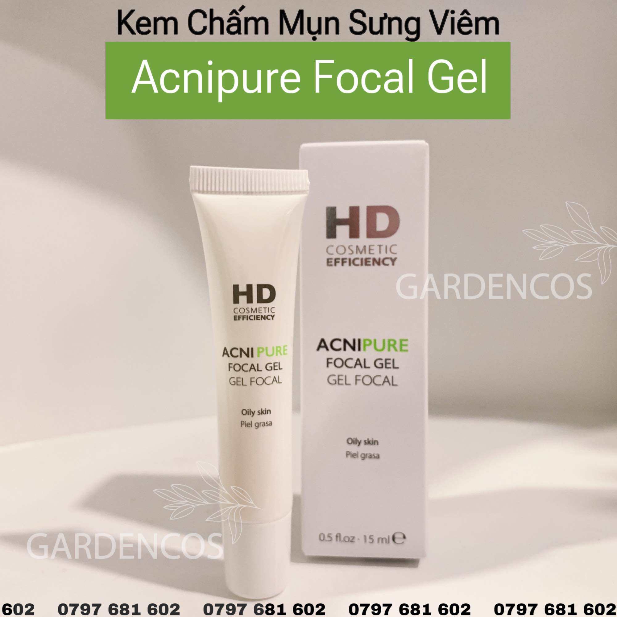 Gel Chấm Mụn HD Cosmetic Efficiency Acnipure Focal Gel 15ml - Gardencos