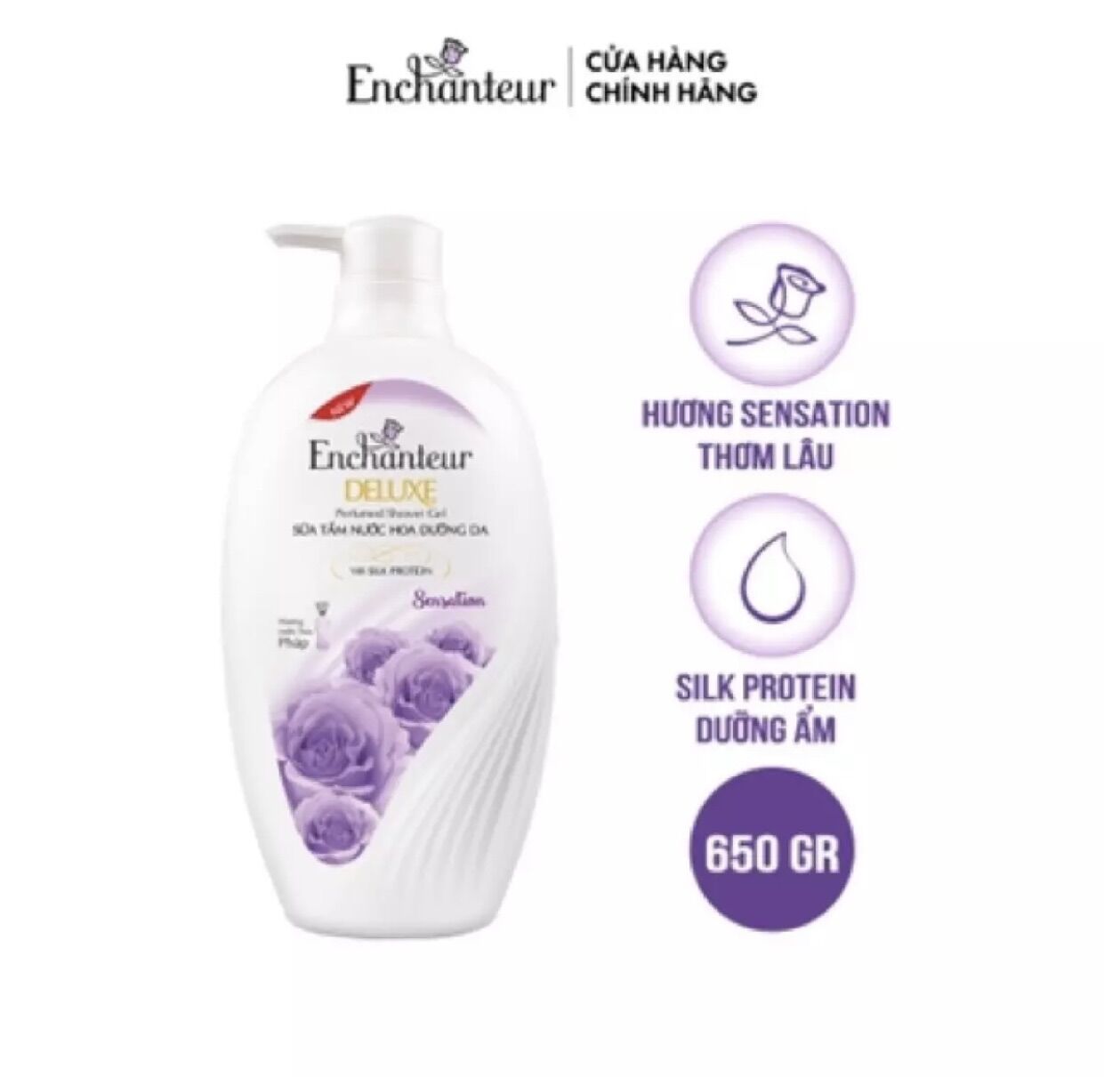 Sữa tắm/dầu gội Enchanteur 650gr