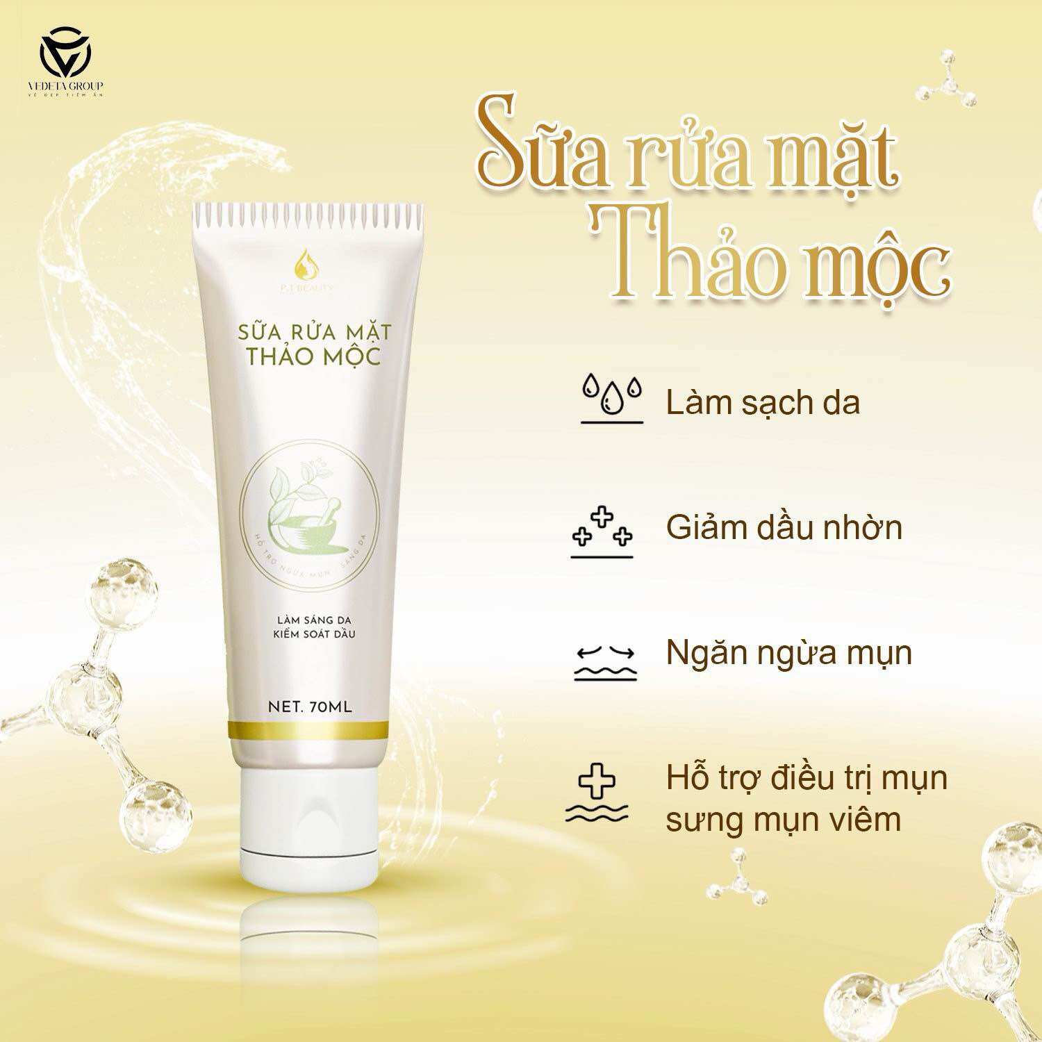 Sữa rửa mặt thảo mộc ngừa mụn - trắng da