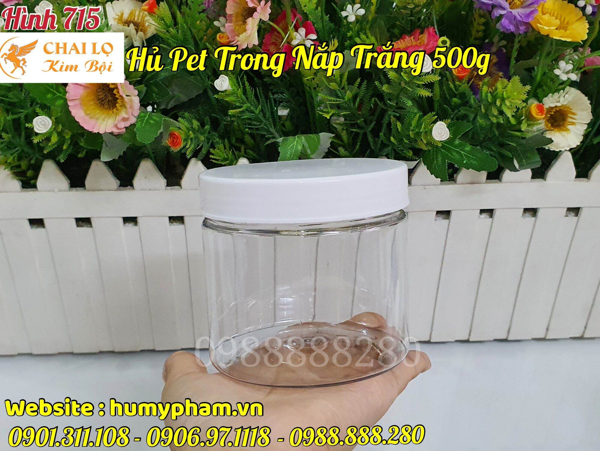 Hủ đựng kem body trong nắp trắng 500g