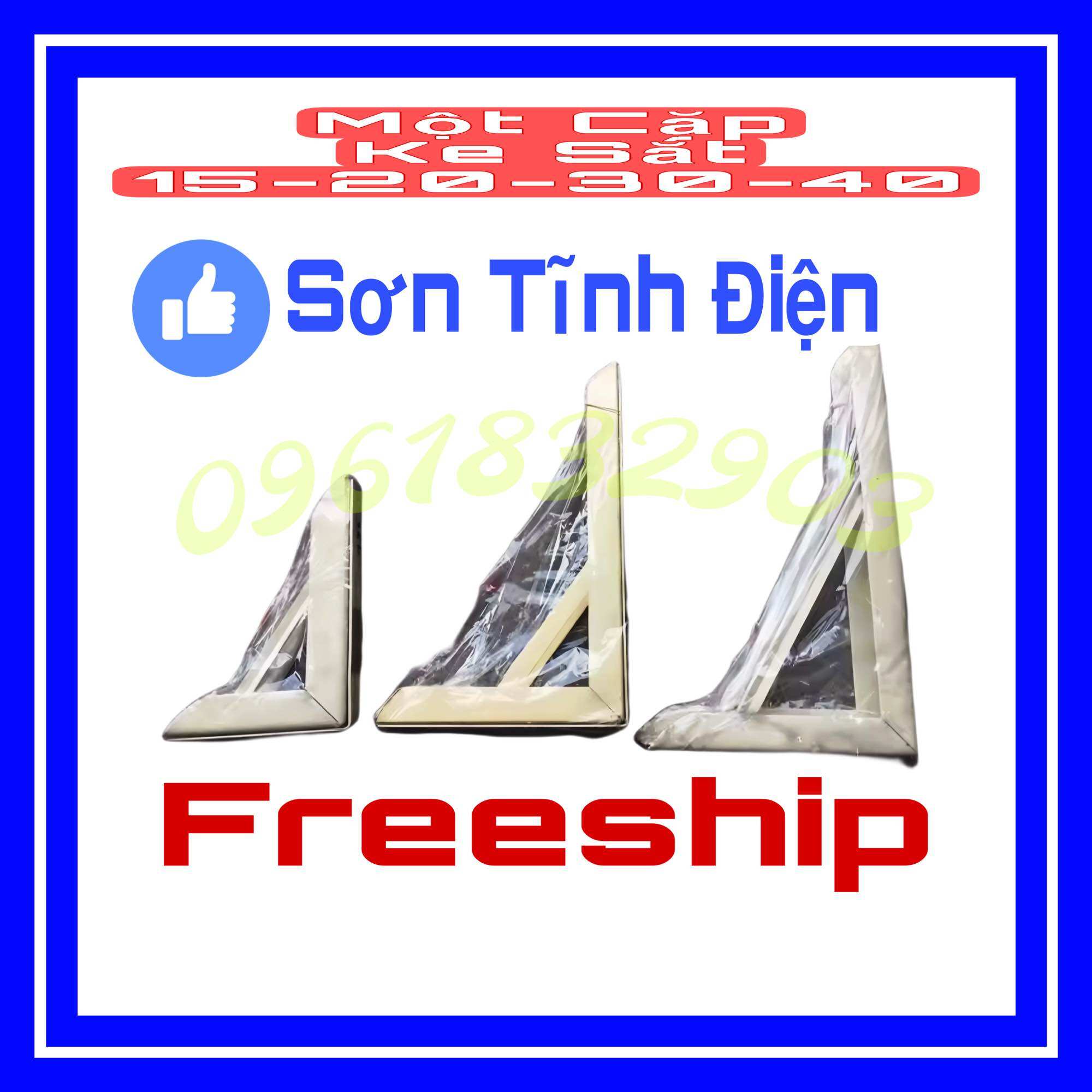 1 cặp ke góc tường , bát bắt kệ tường sắt sơn tĩnh điện chịu lực lên tới 50kg loại 1