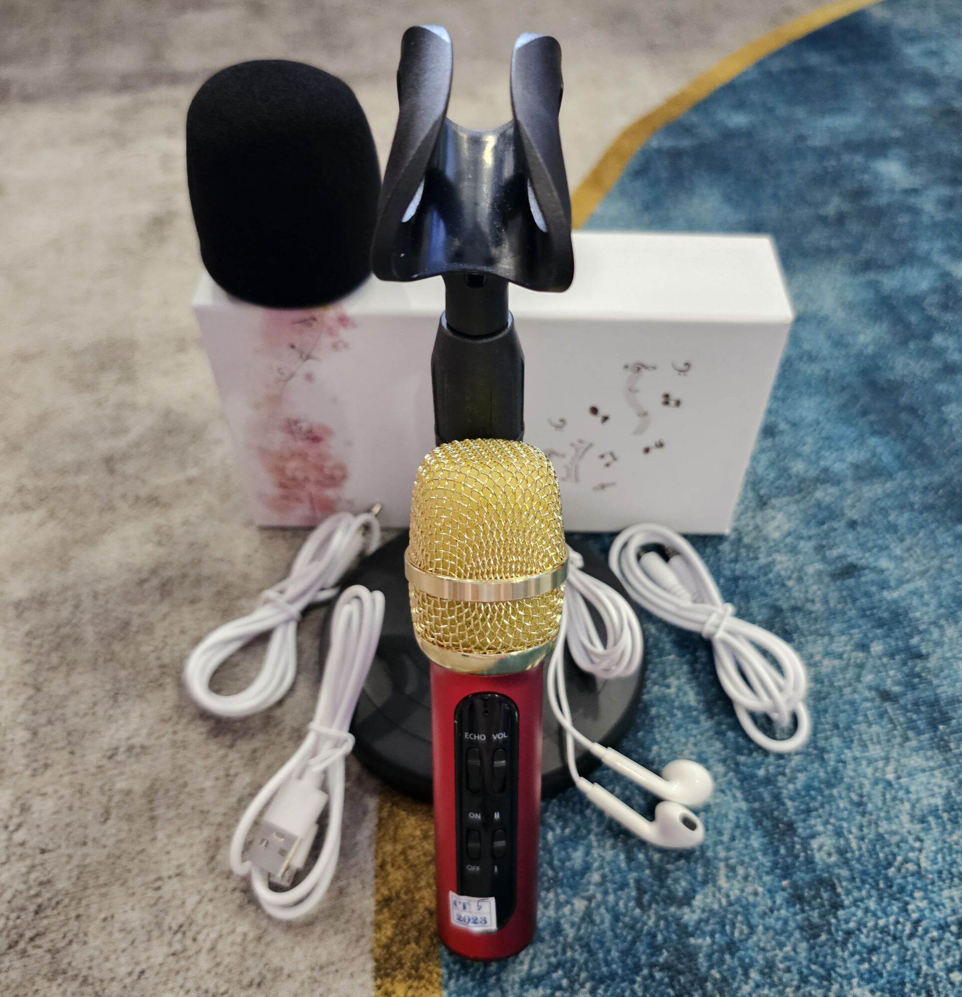 Bộ Micro C11 Live Stream, Hát Karaoke Chuyên Nghiệp Mới, Đầy Đủ Phụ Kiện Tai Nghe, Cáp Sạc, Dây Live, Dây Lấy Nhạc ...