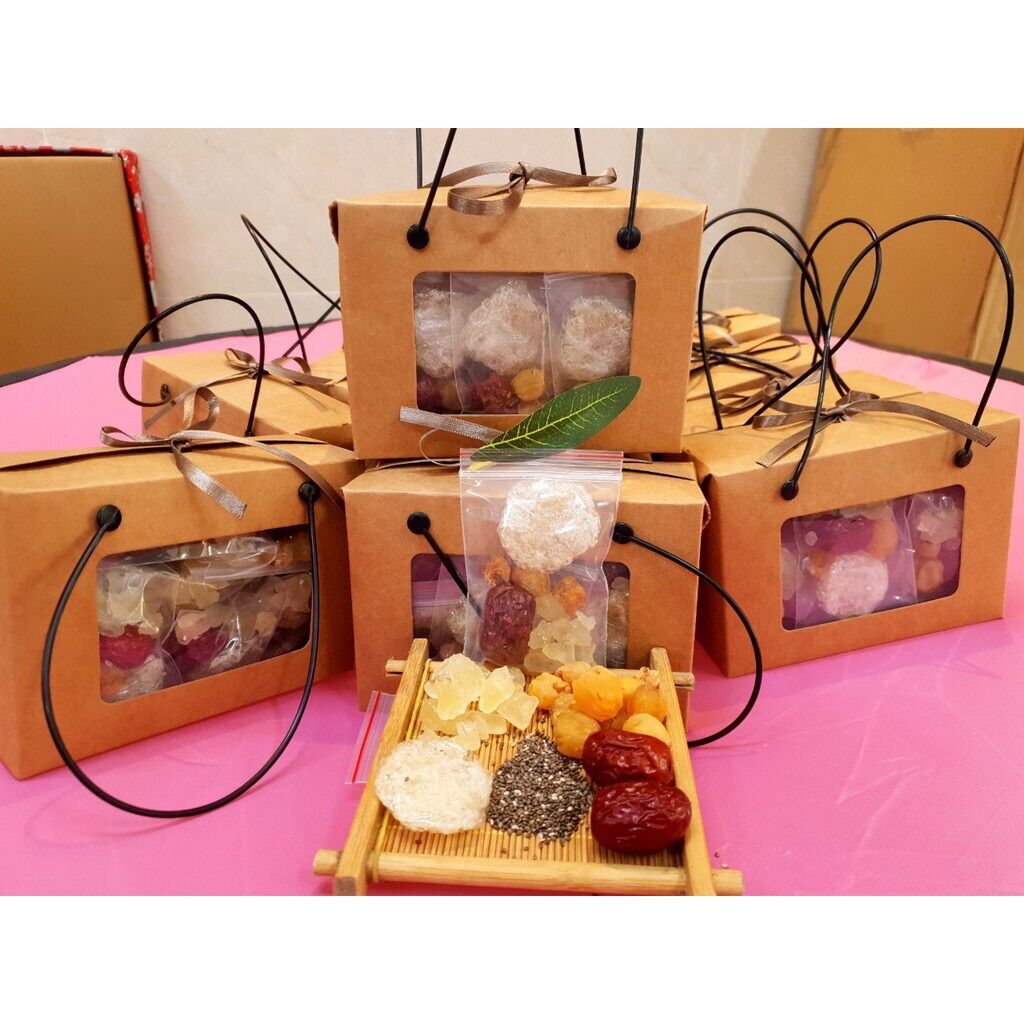 Túi giấy kraft đựng set yến baby 14x10x6cm