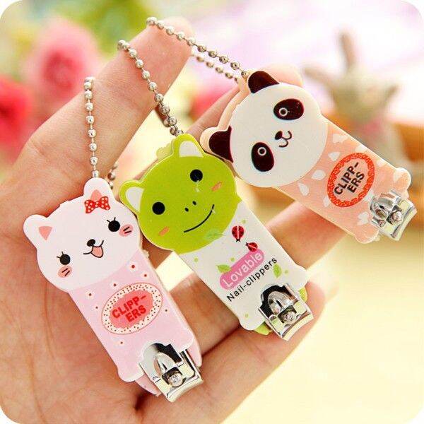 Bấm móng tay mini hình thú kèm móc khóa bấm móng cho bé