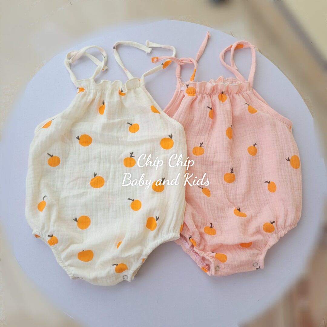 Body 2 dây xô muslin cho bé