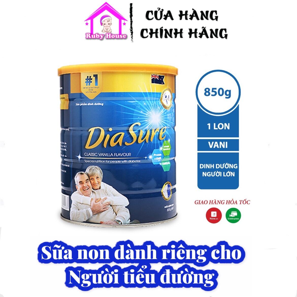 [HCM]Sữa non tiểu đường Diasure lon 850g - cam kết chính hãng