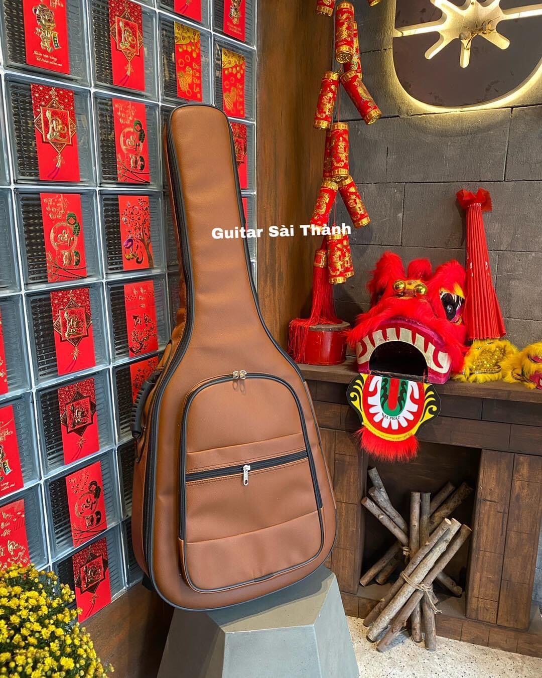 Bao da guitar 5 lớp chất da siêu dầy