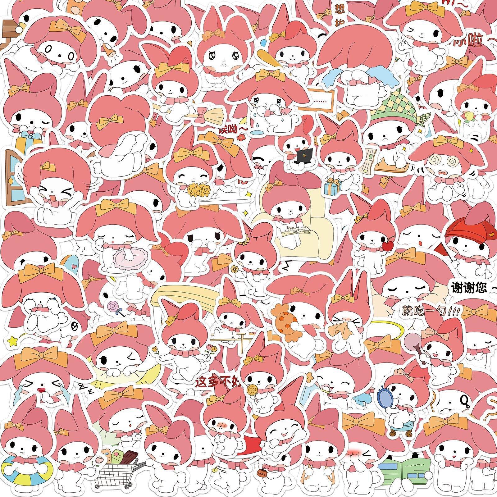 Set 50/100 hình dán sticker chống thấm nước melody
