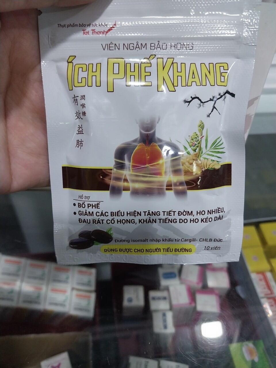 viên ngậm ích phế khang( bịch 10 viên )