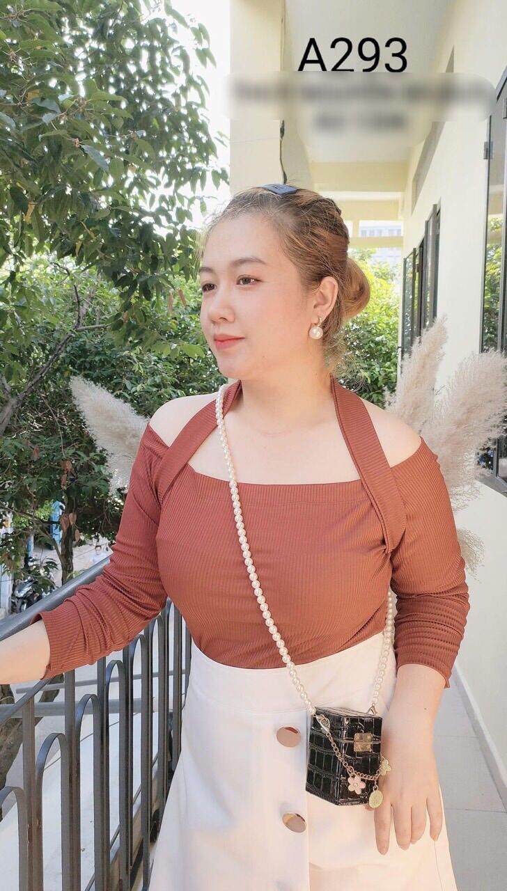 [Shop Táo Đỏ bigsize 50kg-90kg] Áo kiểu bẹt vai tay dài - mặc đi chơi, đi tiệc