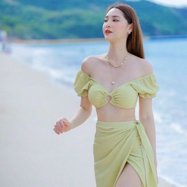 (SHOP BIGSIZE NỮ 50KG ĐẾN 90KG) set bikini 3 món mặc nhiều kiểu