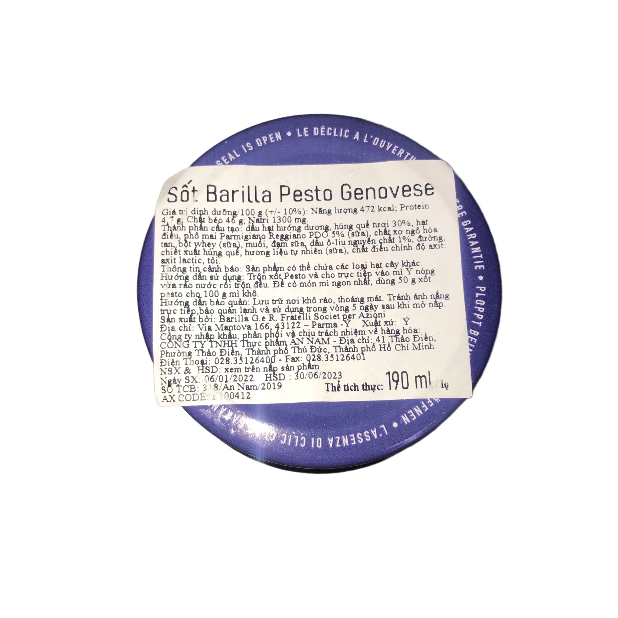 Sốt Barilla Pesto Genovese 190g HSD 2026