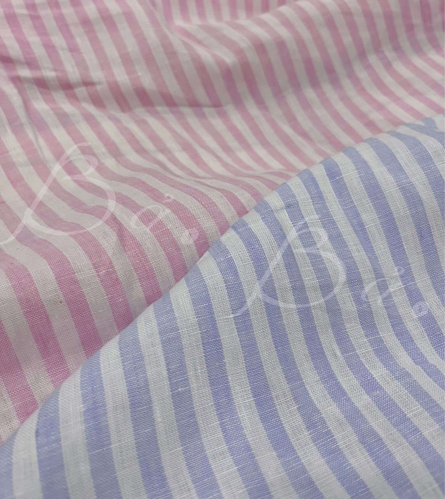 Vải linen tưng premium/tưng cộng dệt sọc gam màu pastel mềm mướt khổ 1m40