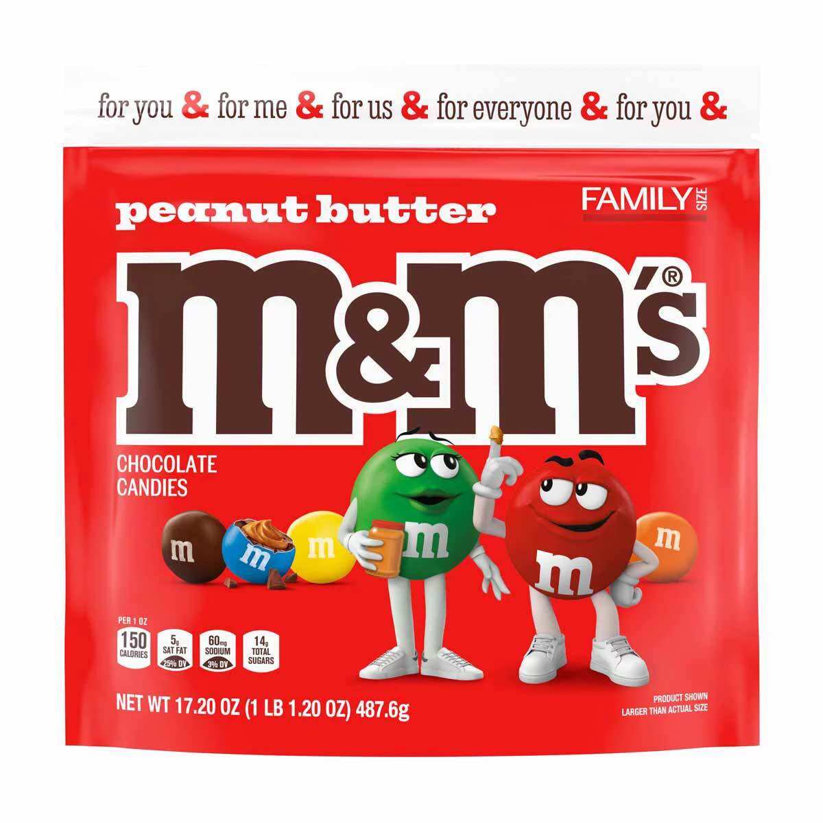 Socola sữa bơ đậu phộng M&M Peanut Butter Chocolate Candies của Mỹ gói 243gr