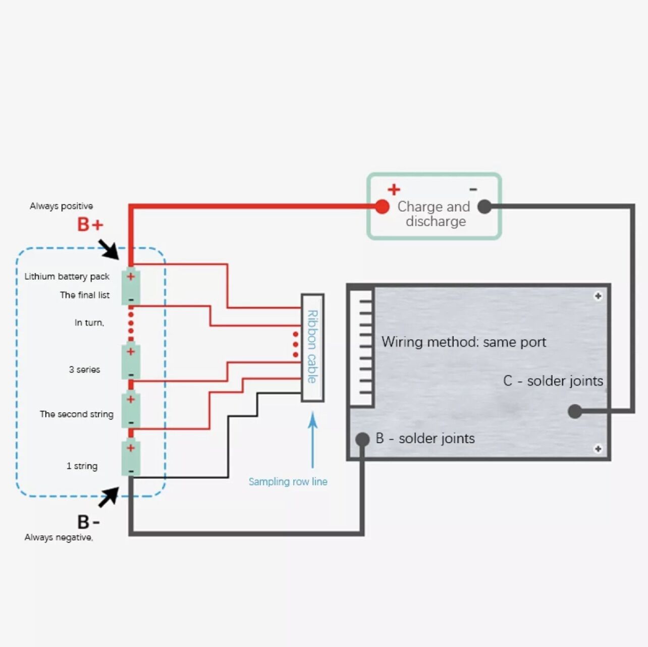 Bms mạch bảo vệ pin lifepo4 8s 24v 50a chung cổng