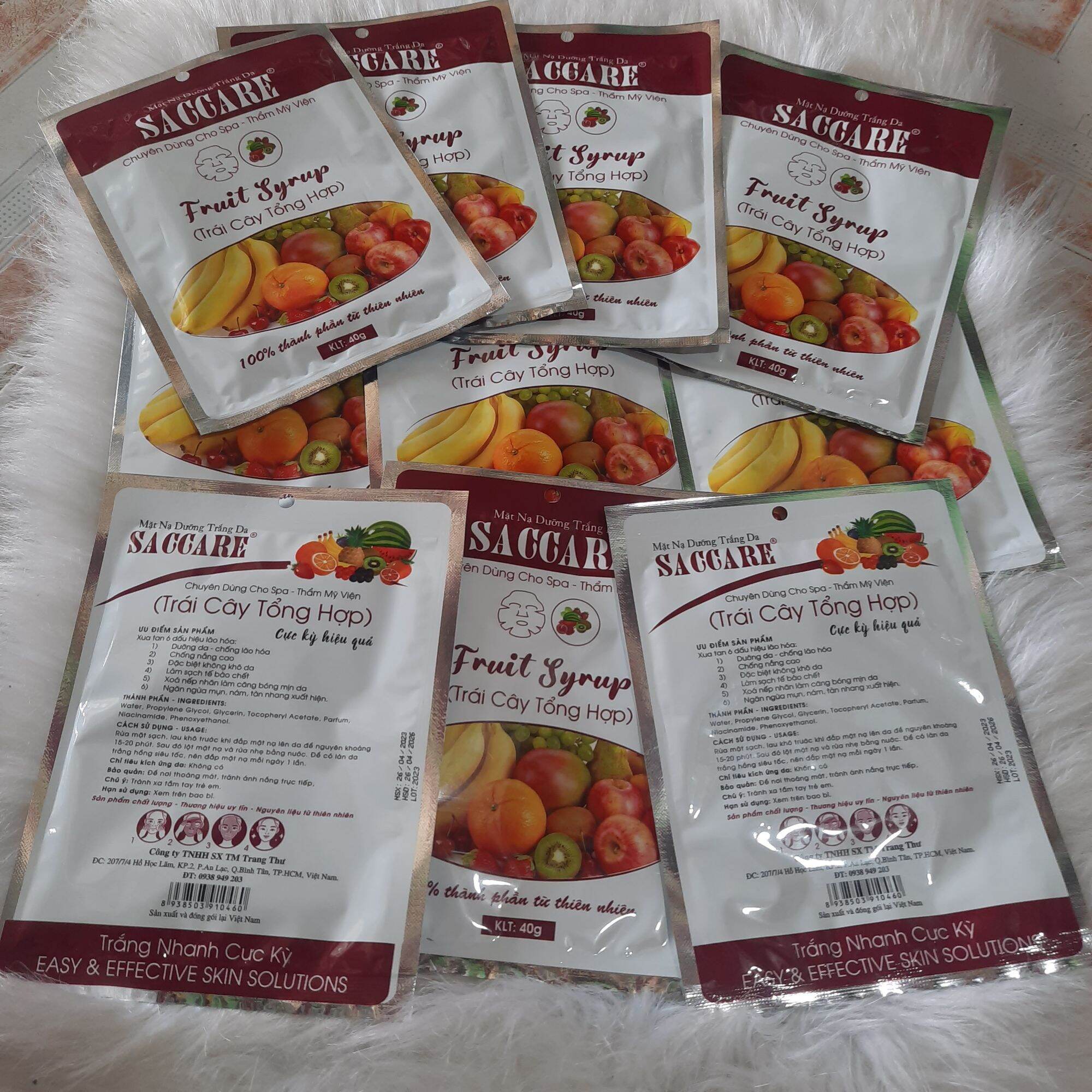 sét 10 miếng mặt nạ trái cây