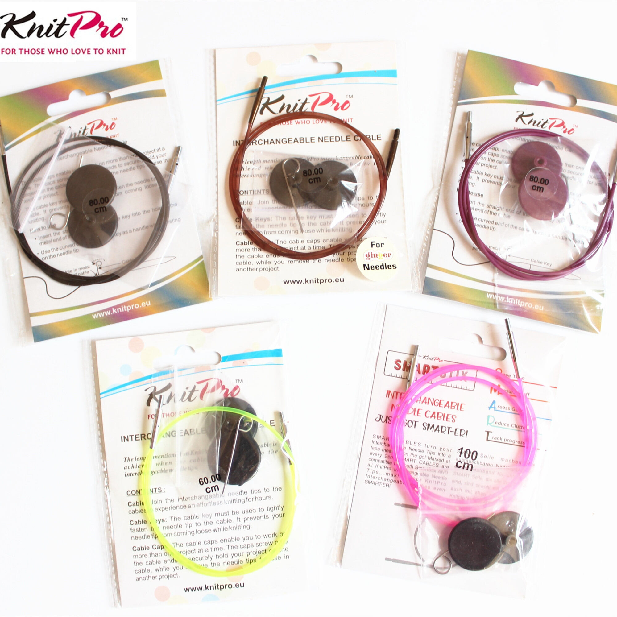 Knitpro có thể tháo rời vòng kim màu đen tím dây kim cài phụ kiện công cụ dệt nhập khẩu nguyên kiện kim đan áo len