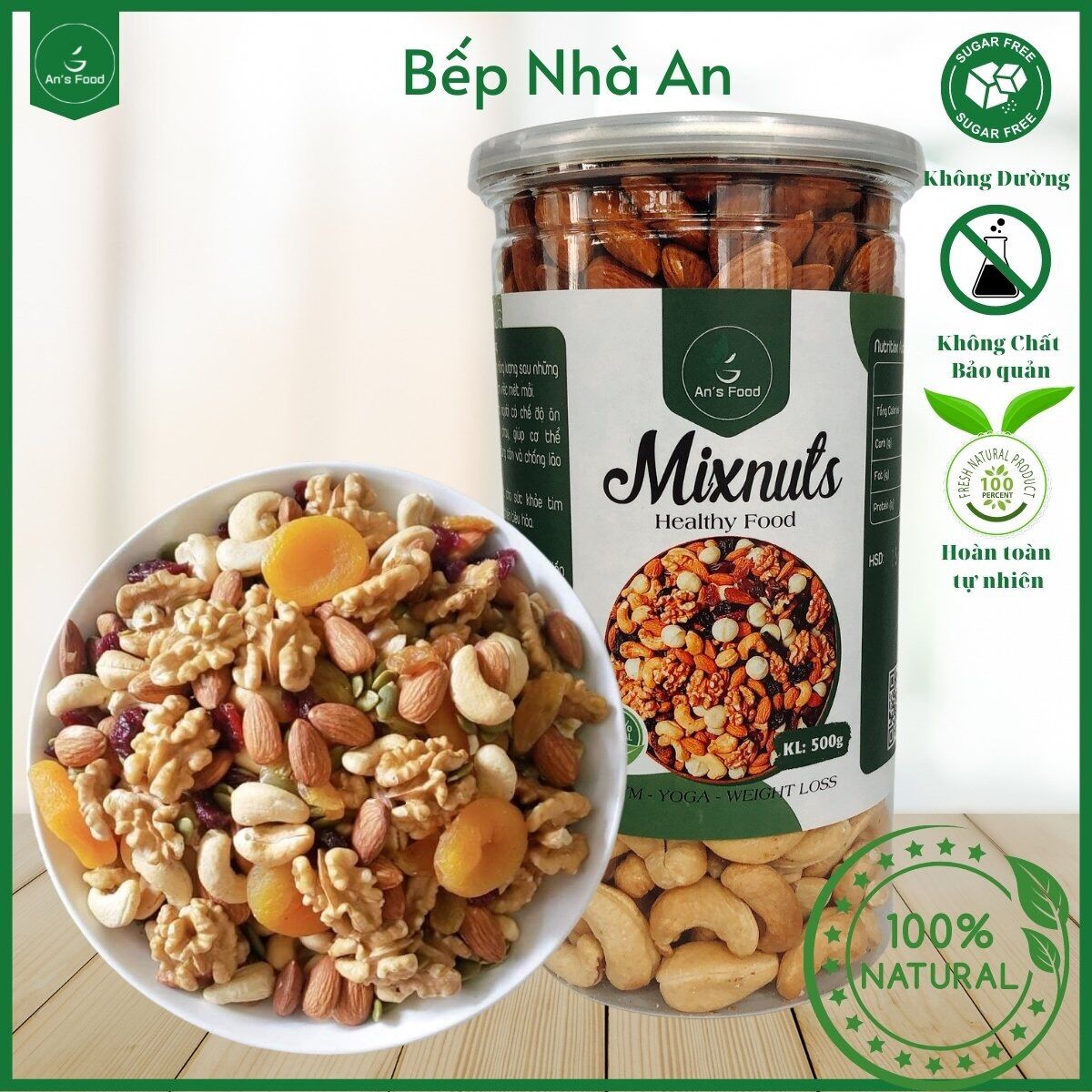 Mix 7 loại hạt và quả sấy nguyên vị - 1kg