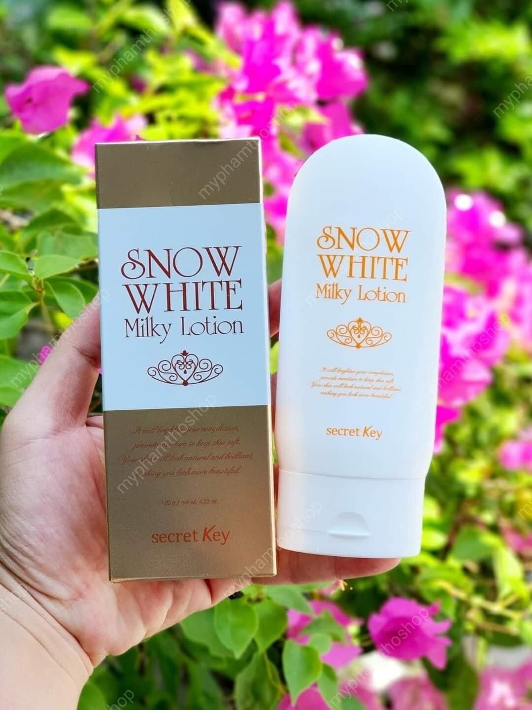 Bộ Kem Tắm Trắng Snow White - Secret Key Snow White Milky Pack 200G - 50G Và Milky Lotion 120G