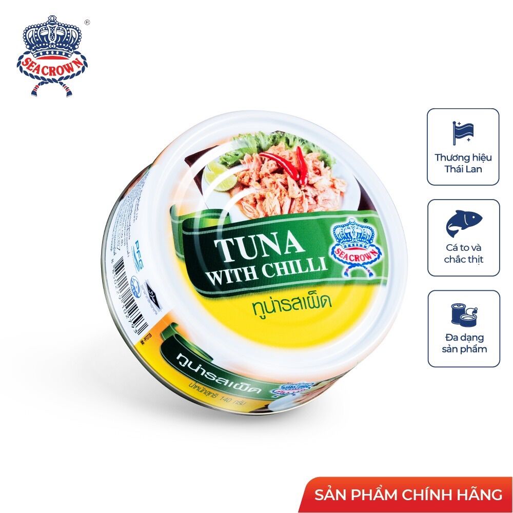 Cá hộp Sea Crown cá ngừ sốt ớt (NK Thái Lan)