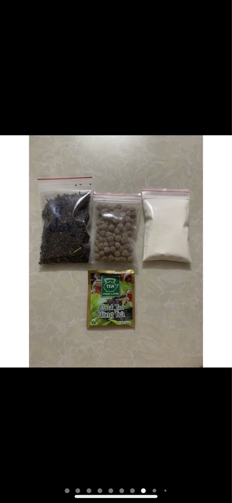 Set trà sữa trân châu đen