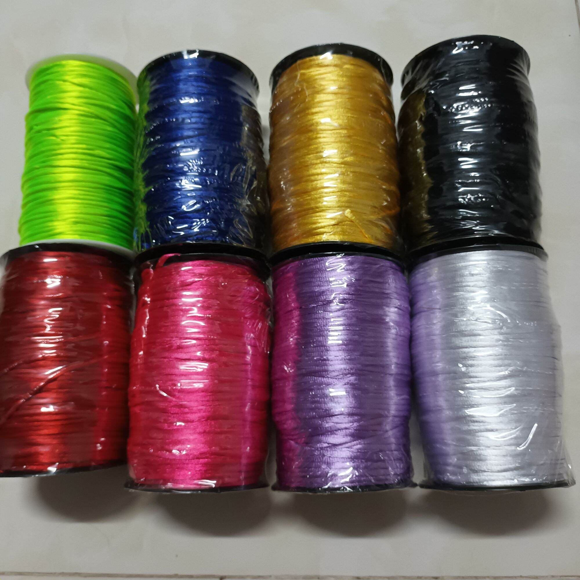 Cuộn dây tim dù 3mm màu đen làm handmade cuộn 100m
