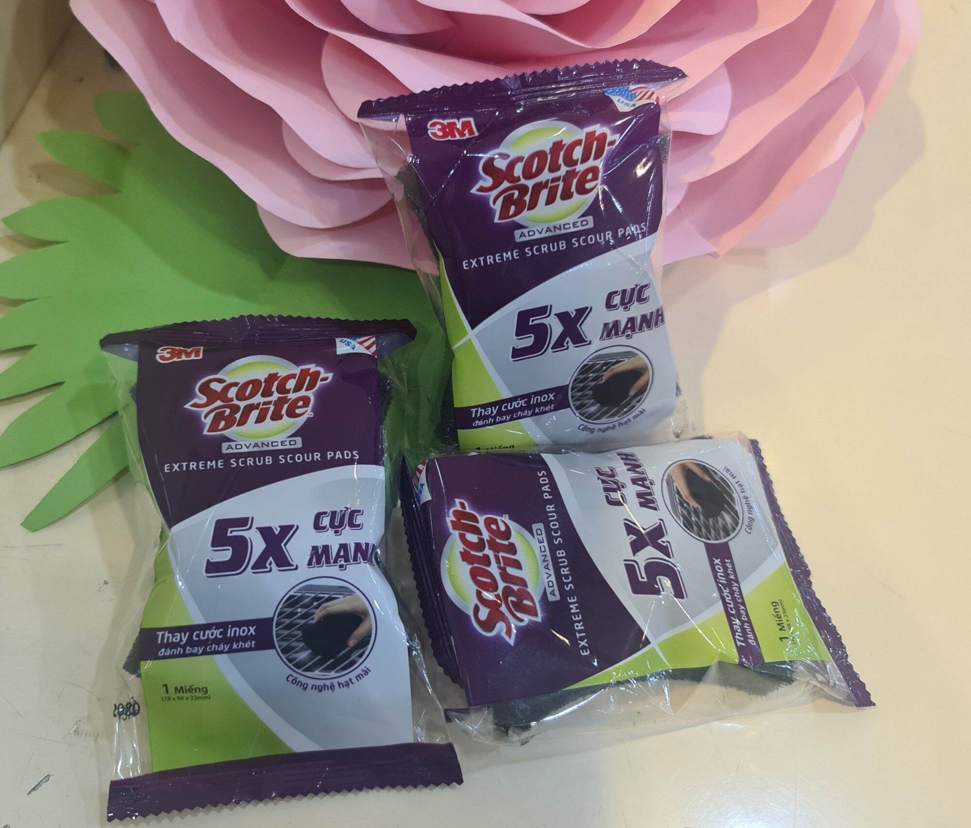 Cước rửa chén siêu mạnh 5x Scotch Brite 3M (gói 1 miếng)