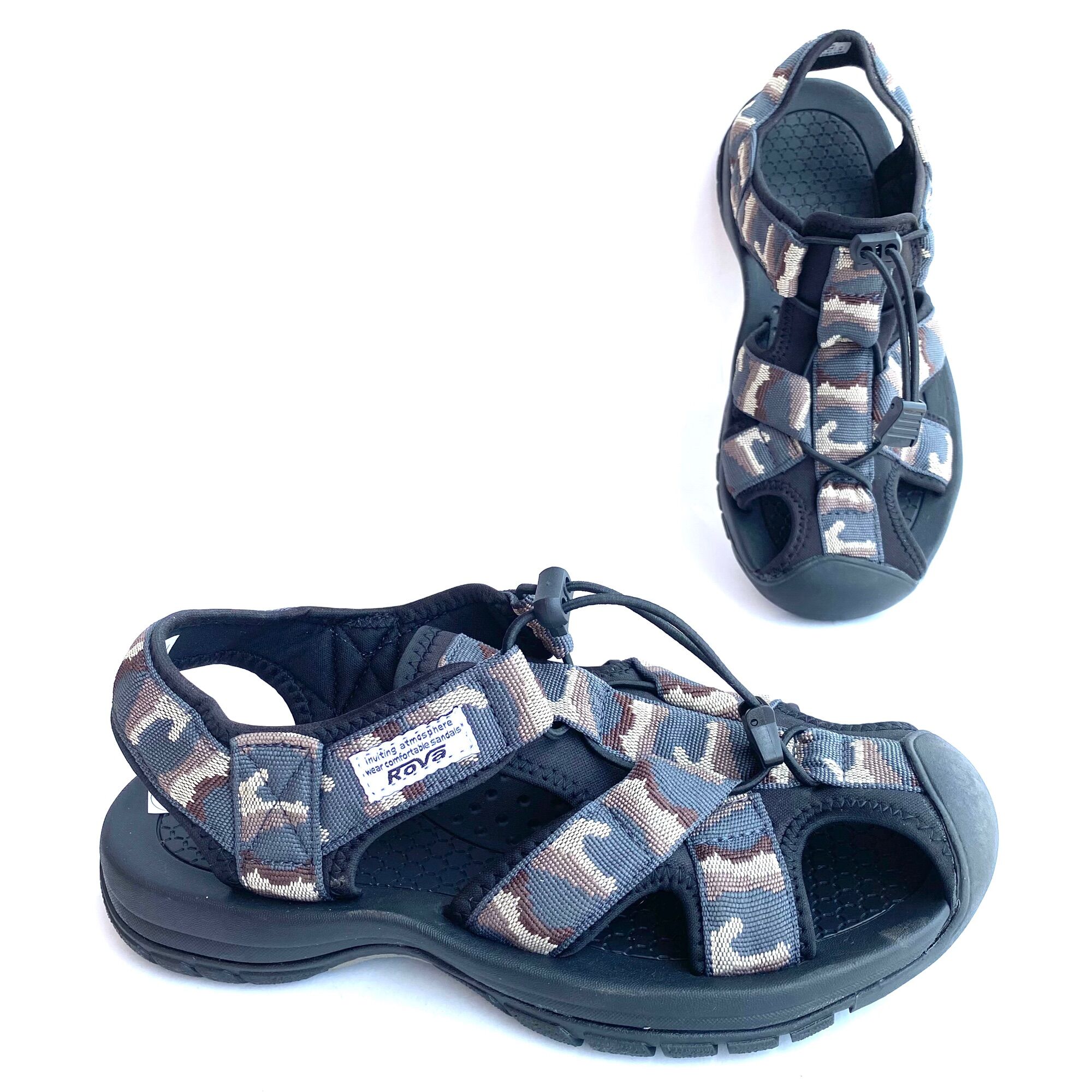 Giày Sandal Nam Sport Chiến Binh Cao Cấp Chính Hãng Rova màu ràn ri