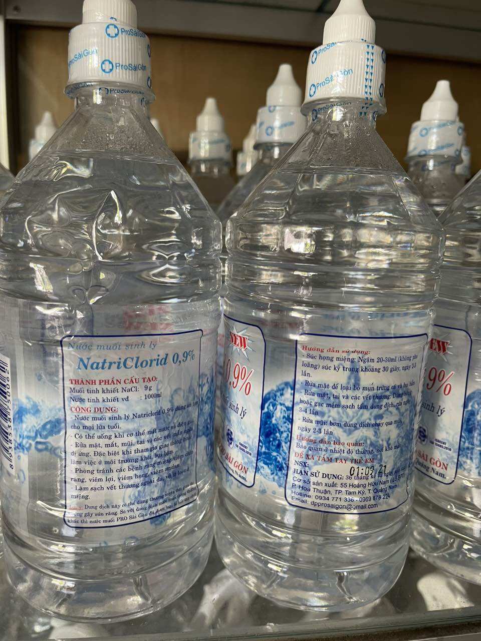 Chai Nước muối sinh lý 0.9% , chai 1000 mL