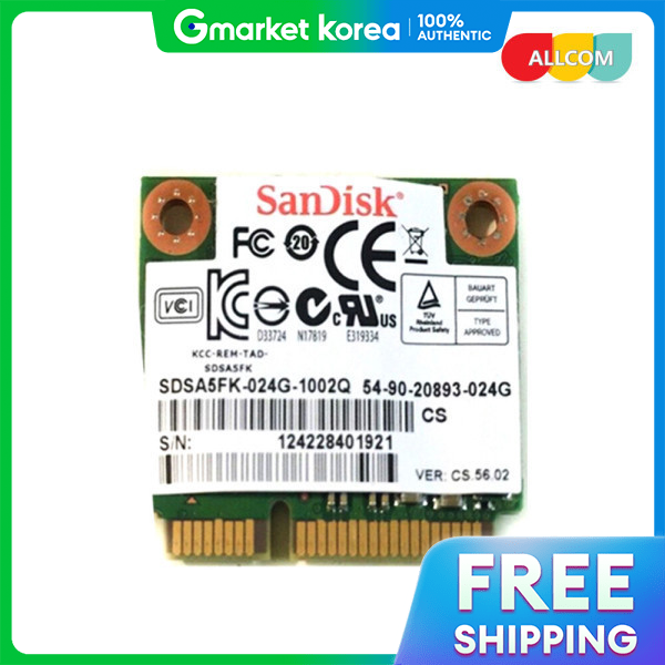 Sandisk | Sandisk Industrial Ssd Sdsa5Fk-024G Msata 24g Giá 902,300 Đồng*Miễn phí vận chuyển