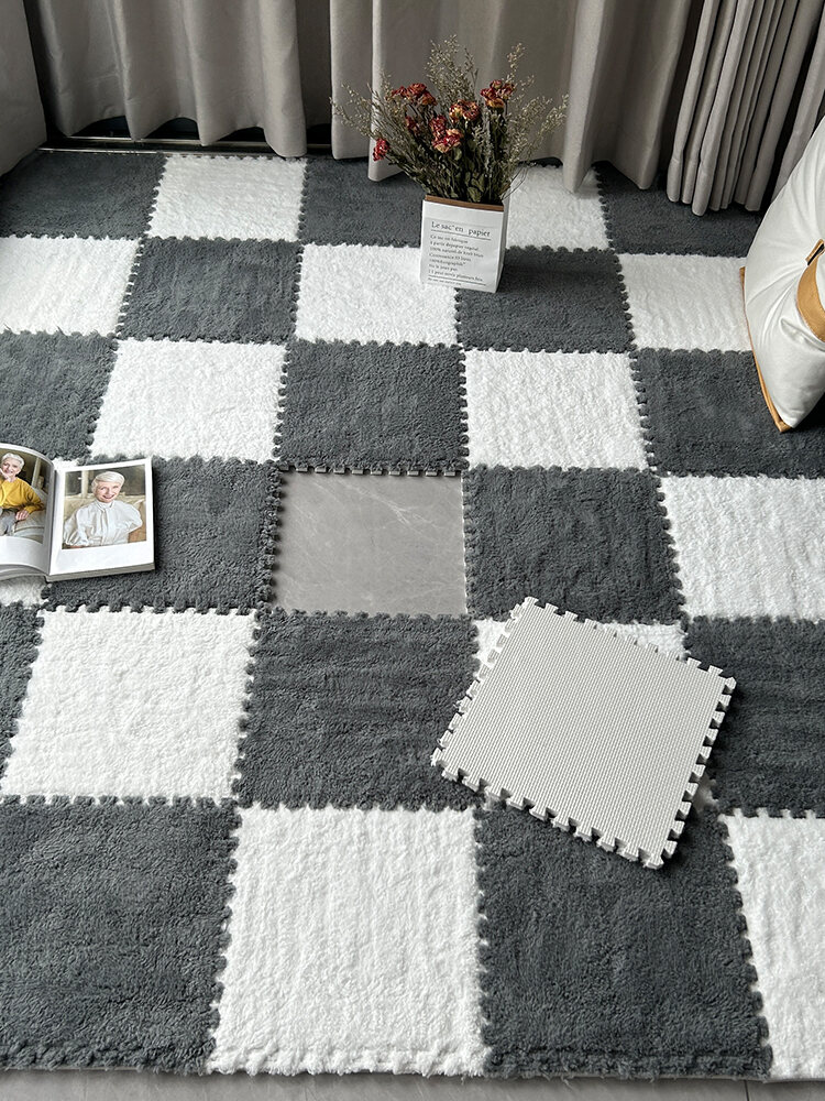 Thảm Trải Sàn Phòng Ngủ Thảm Cạnh Giường Thảm Trải Toàn Bộ Thảm Lót Sàn Xốp Ghép Lông Nhung Dày Dặn Thảm Trải Toàn Bộ Diện Tích Lớn Phòng Khách Ban Công
