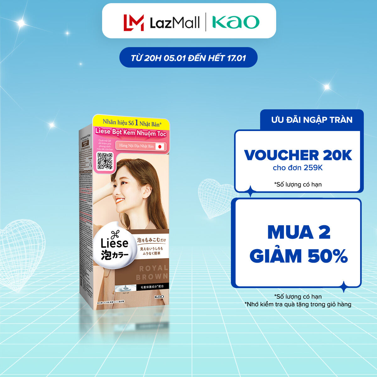 Liese Bọt Kem Nhuộm Tóc Nâu Hạt Dẻ 108ml
