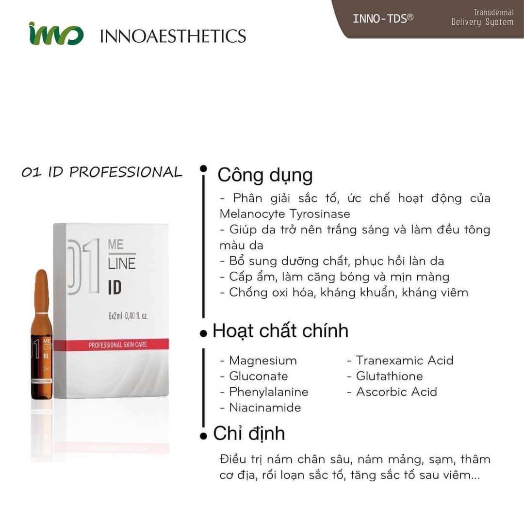 Tinh chất innoaesthetics inno - tds meline id 01 giảm nám chân sâu, phân giải sắc tố 6 ống x 2ml