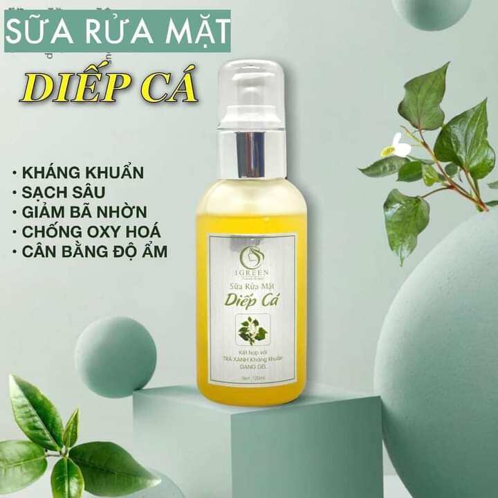 Combo Diếp Cá IGREEN (Sữa rửa mặt + Serum) – Sạch mụn, thâm